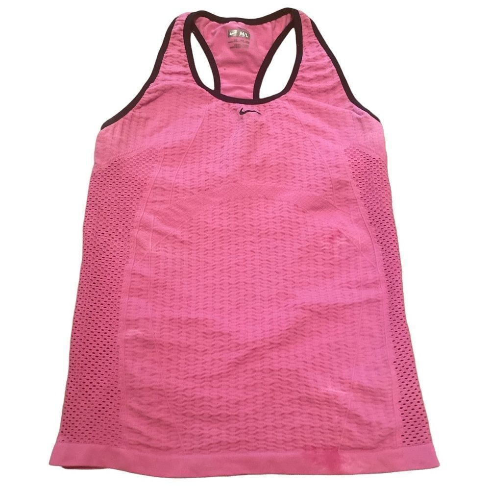 Nike Dri Fit Pink And Black Racerback Workout Top Size M/L